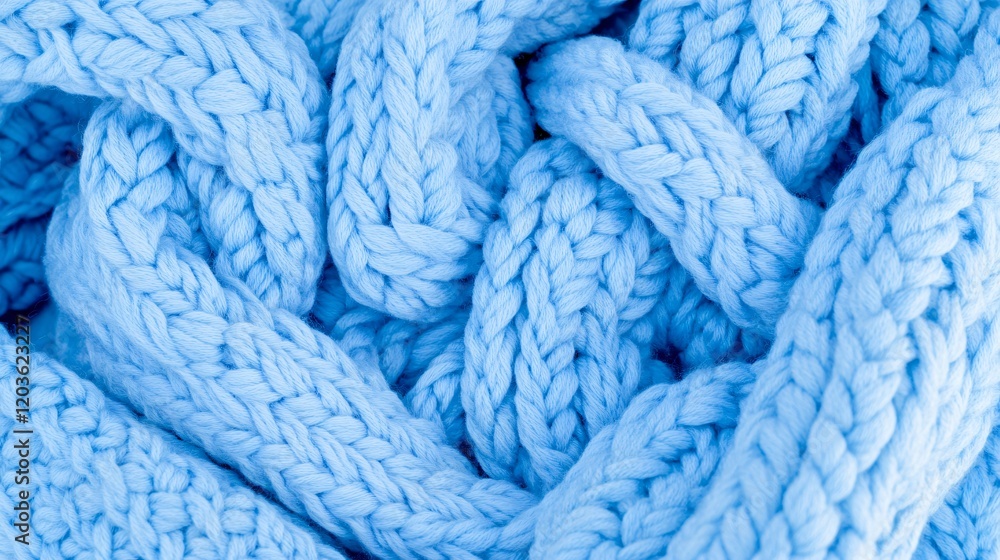 Textured Knit Fabric Background Light Blue Wool Yarn Textured Knit Fabric Background Light Blue Wool Yarn