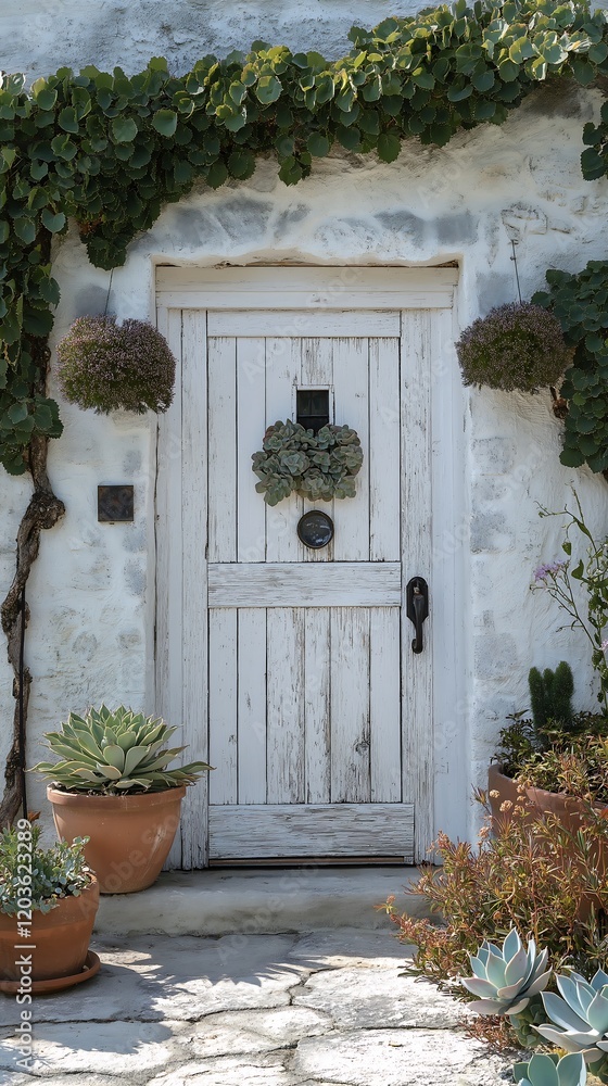 Fototapeta premium Serene countryside house with vibrant garden