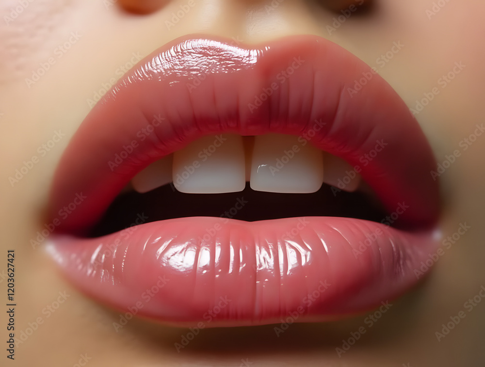 Obraz premium Close-up of female lips.