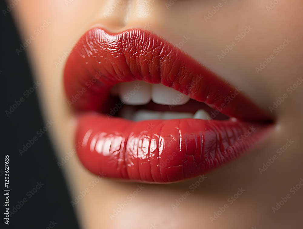 Obraz premium Close-up of female lips.