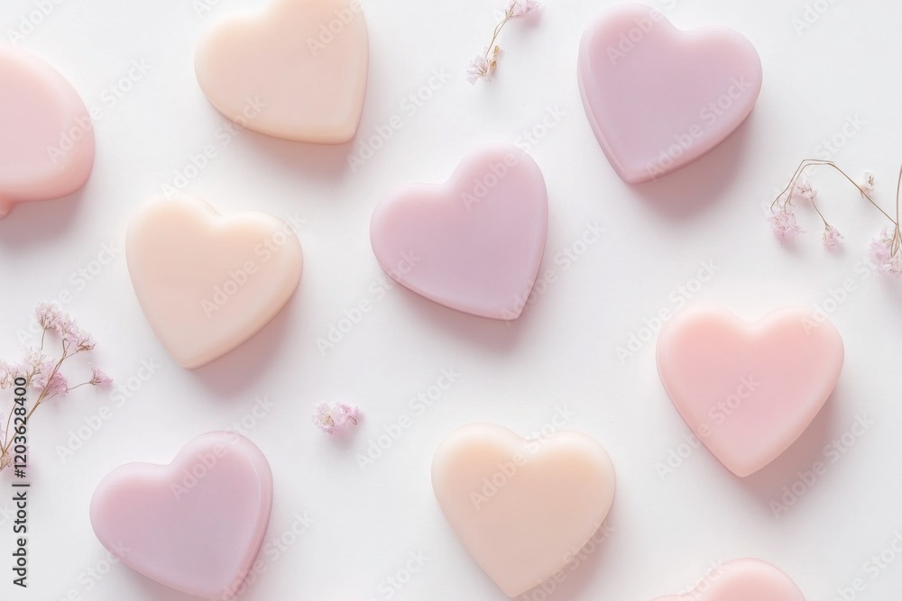 Obraz premium Delightful heart-shaped handmade soap bars crafted with love and creativity for a charming display