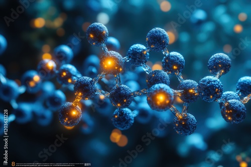 Molecular model of a protein during scientific investigation in a laboratory setting photo