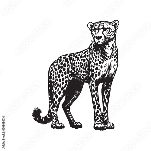 cheetah on a white background