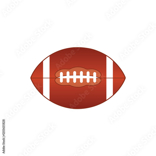 Ragby ball cartoon, American football equipment isolate on white background