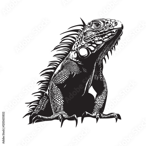 iguana on a white background