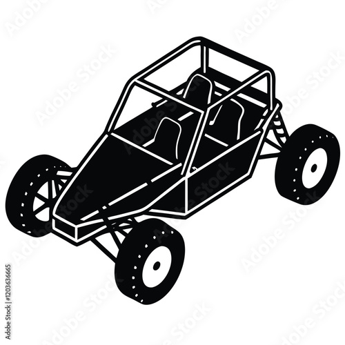 Custom Dune Buggy Vector Illustration  for Extreme Off-Road Adventures