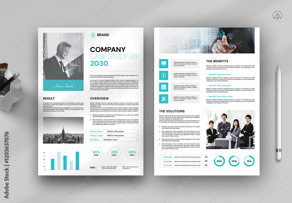 Company Case Study Flyer Layout Stock Template | Adobe Stock