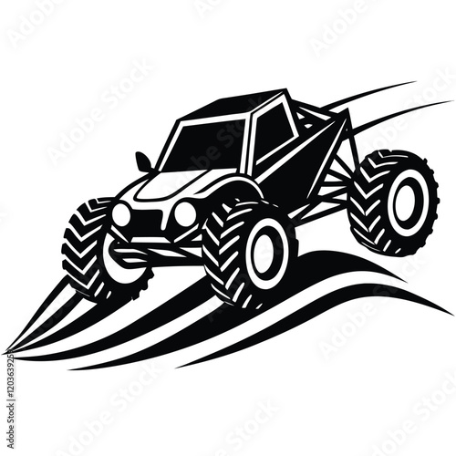 Custom Dune Buggy Vector Illustration  for Extreme Off-Road Adventures