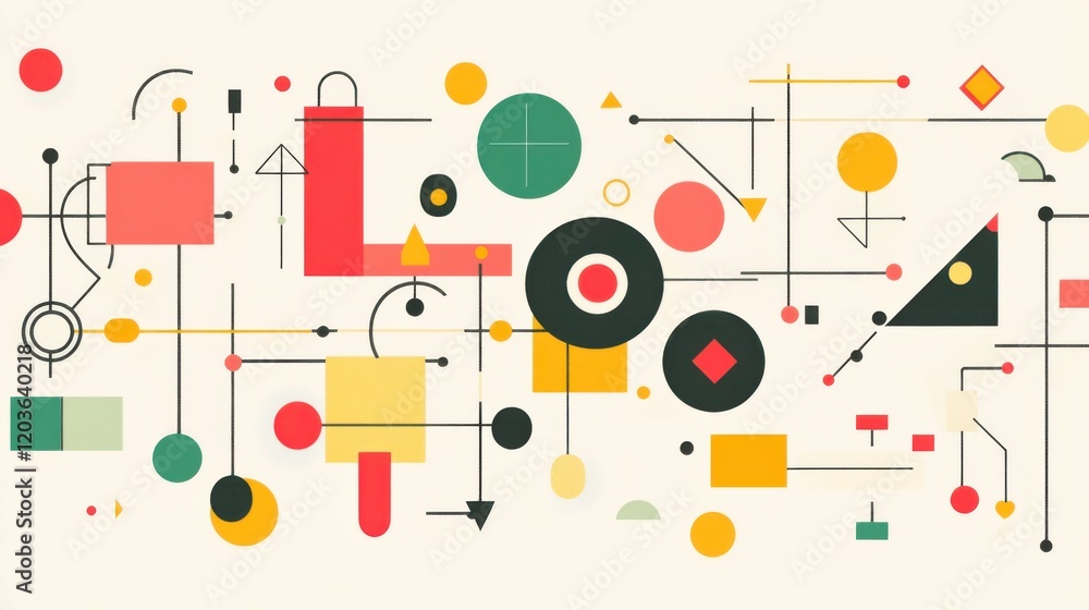 Abstract geometric shapes in vibrant colors creating a dynamic visual composition Abstract geometric shapes in vibrant colors creating a dynamic visual composition