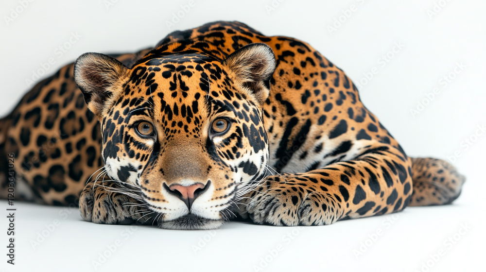 High-quality image of a jaguar isolated on a clean white background. High-quality image of a jaguar isolated on a clean white background.