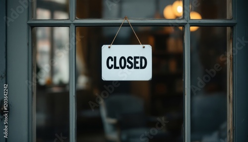 Closed sign hangs on a dark gray door