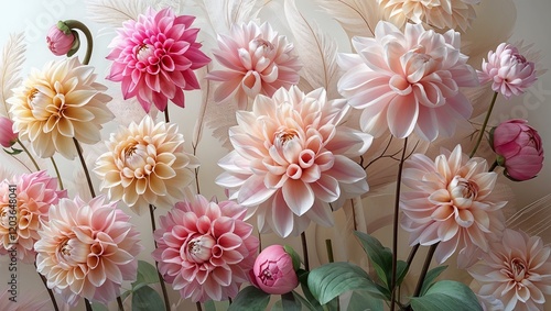 pink and white flowers