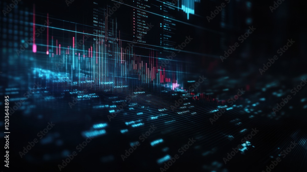 Abstract Digital Data Visualization: A Futuristic Stock Market Representation Abstract Digital Data Visualization: A Futuristic Stock Market Representation