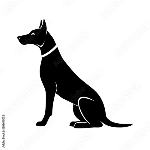 Modern dog illustration with a friendly and approachable style, ideal for pet stores, animal shelters, or branding purposes.