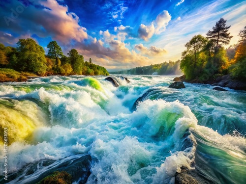 Double Exposure: White Water Rapids & Abstract Nature