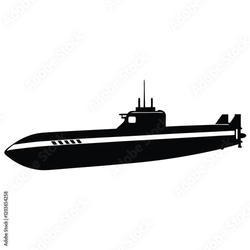 silhouette of a submarine