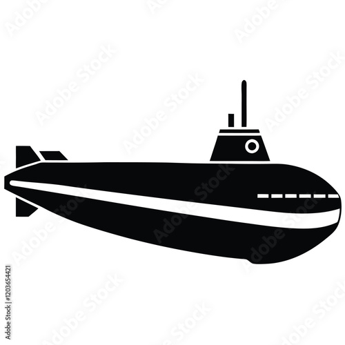 silhouette of a submarine