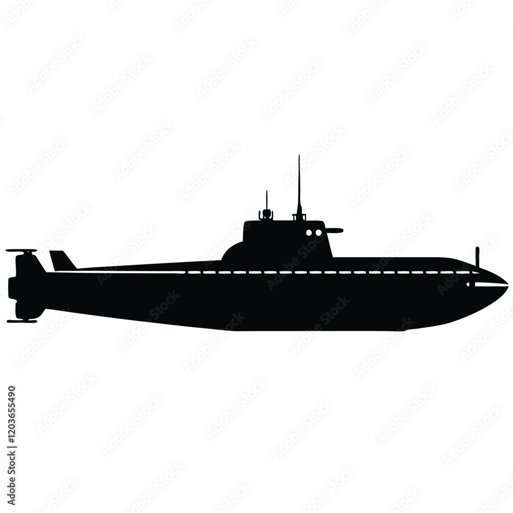 Fototapeta premium silhouette of a submarine