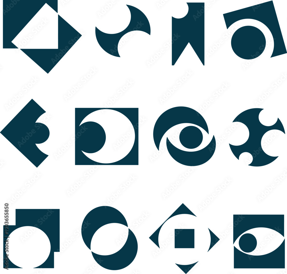 Pack of abstract shapes background