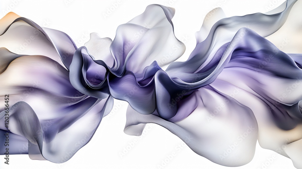 Obraz premium Abstract Purple and White Flowing Fabric Waves