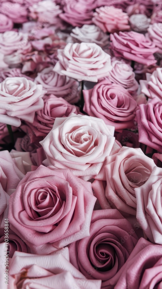 Bunch of pink roses are arranged in a bouquet Bunch of pink roses are arranged in a bouquet