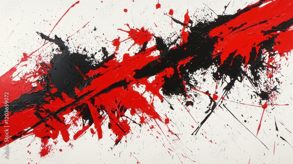 Bold expression captured in dynamic abstract artwork with striking reds and blacks showcasing energy and movement Bold expression captured in dynamic abstract artwork with striking reds and blacks showcasing energy and movement