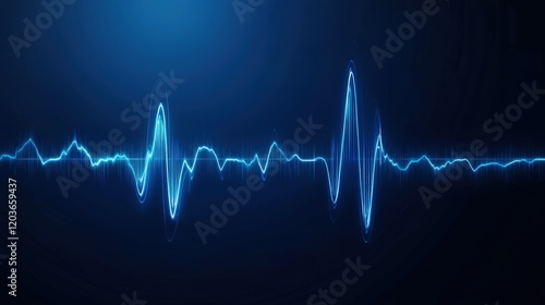 Blue heartbeat pulse line on dark background representing medical and health concepts