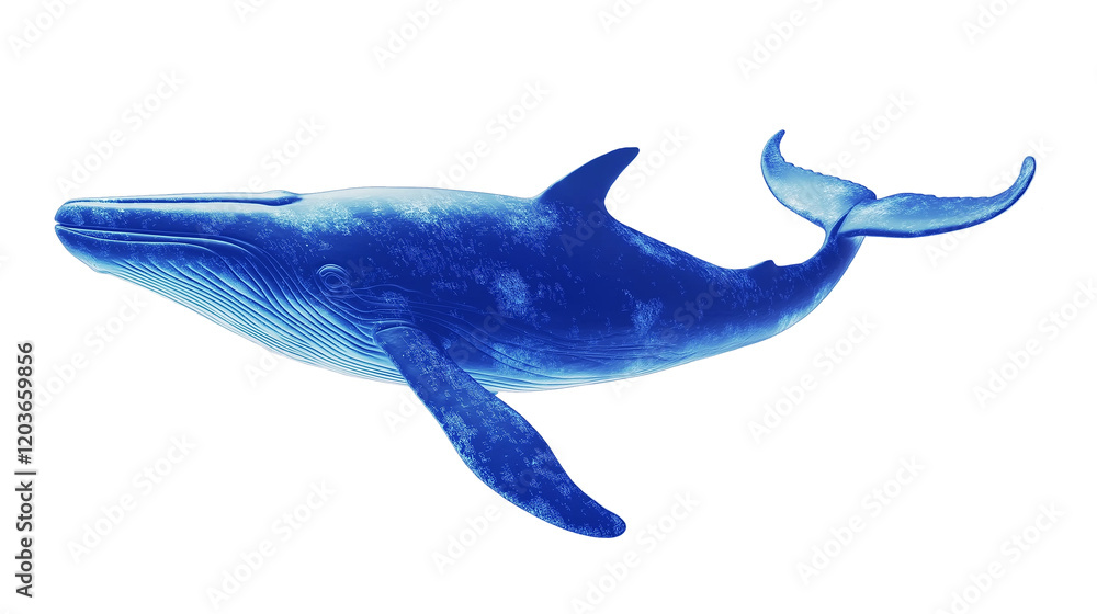 Fototapeta premium Blue Whale isolated on a white background
