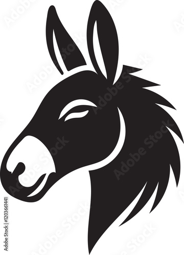 black and white donkey head