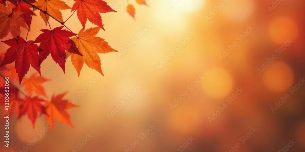 Autumnal foliage with warm-toned bokeh background ideal for seasonal designs and greeting cards. Autumnal foliage with warm-toned bokeh background ideal for seasonal designs and greeting cards.