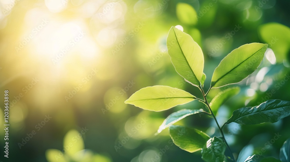 Obraz premium Bright Sunlight Filtering Through Lush Green Leaves