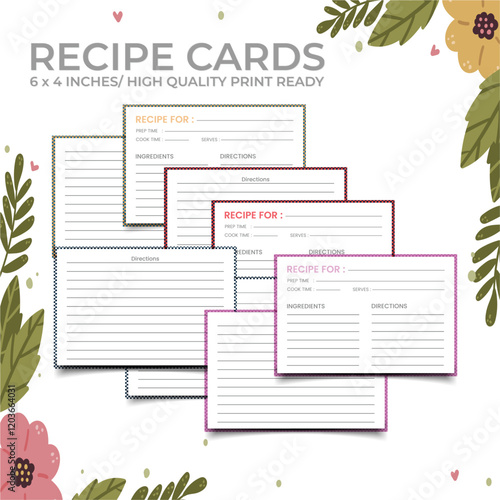 Elegant 4x6 Double Side Recipe Card Templates Collection 72 Blank Wedding & Bridal Shower Printables in EPS Format, Download Now Free