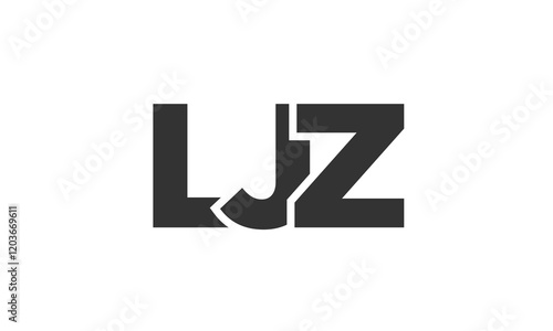 LJZ logo design template with strong and modern bold text. Initial based vector logotype featuring simple and minimal typography. Trendy company identity.