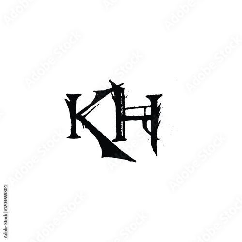 KH monogram logo design letter text name symbol monochrome logotype alphabet character simple logo