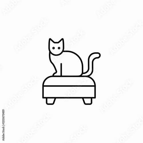 Cat pet animal comfort icon vector sign