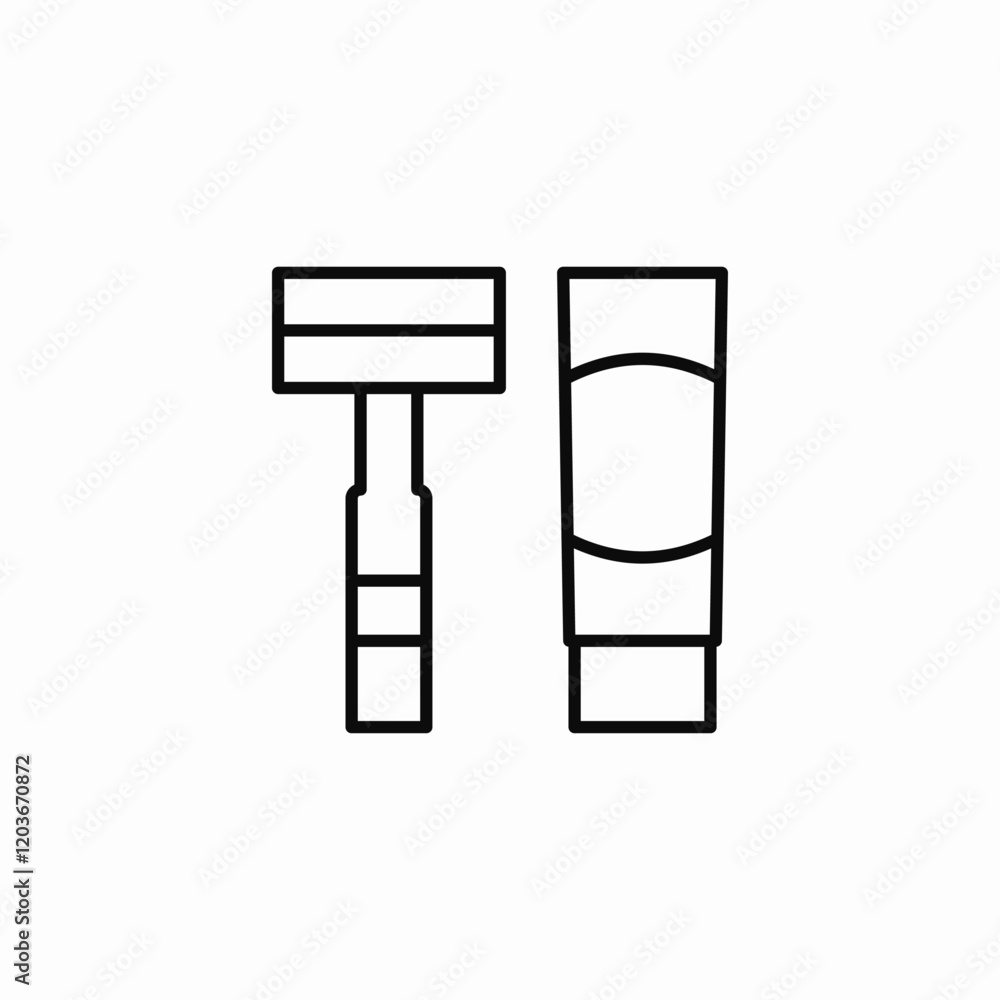 shaving foam razor blade icon vector sign shaving foam razor blade icon vector sign