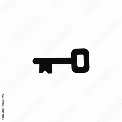 Key vintage security access icon vector sign