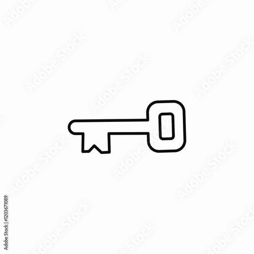 Key vintage security access icon vector sign