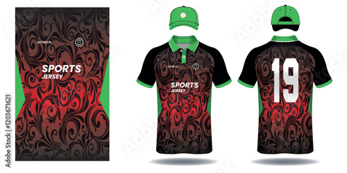 Soccer jersey sport shirt design template