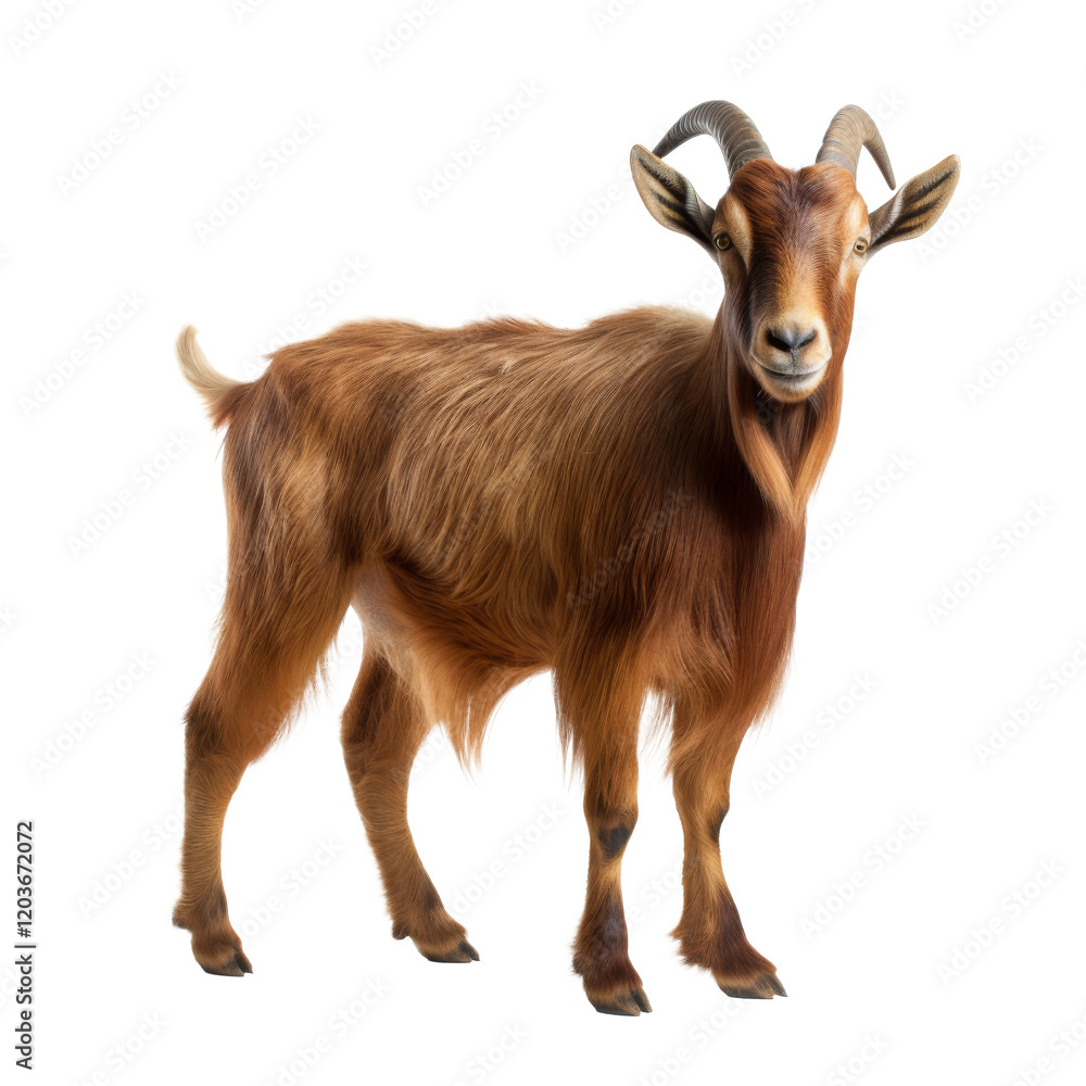 Fototapeta premium cute goat looking isolated on white