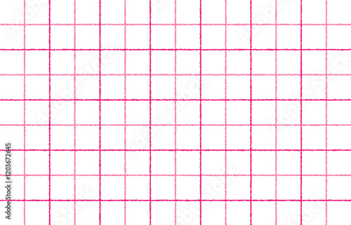 手書き感のある2色のチェック柄（ピンク）、シンプル、タッタソールチェック、二重格子、背景素材