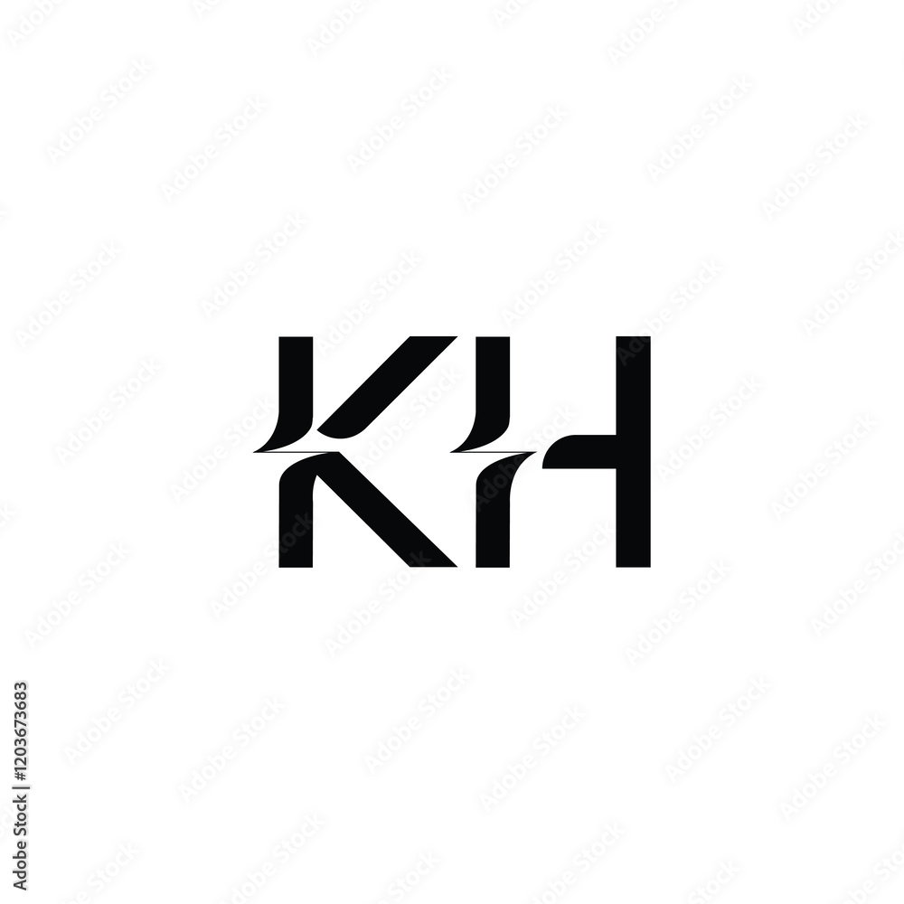 KH monogram logo design letter text name symbol monochrome logotype alphabet character simple logo