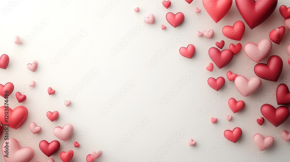 Minimalistic Valentine's Day frame with soft heart-shaped accents and a smooth gradient, isolated on white Minimalistic Valentine's Day frame with soft heart-shaped accents and a smooth gradient, isolated on white
