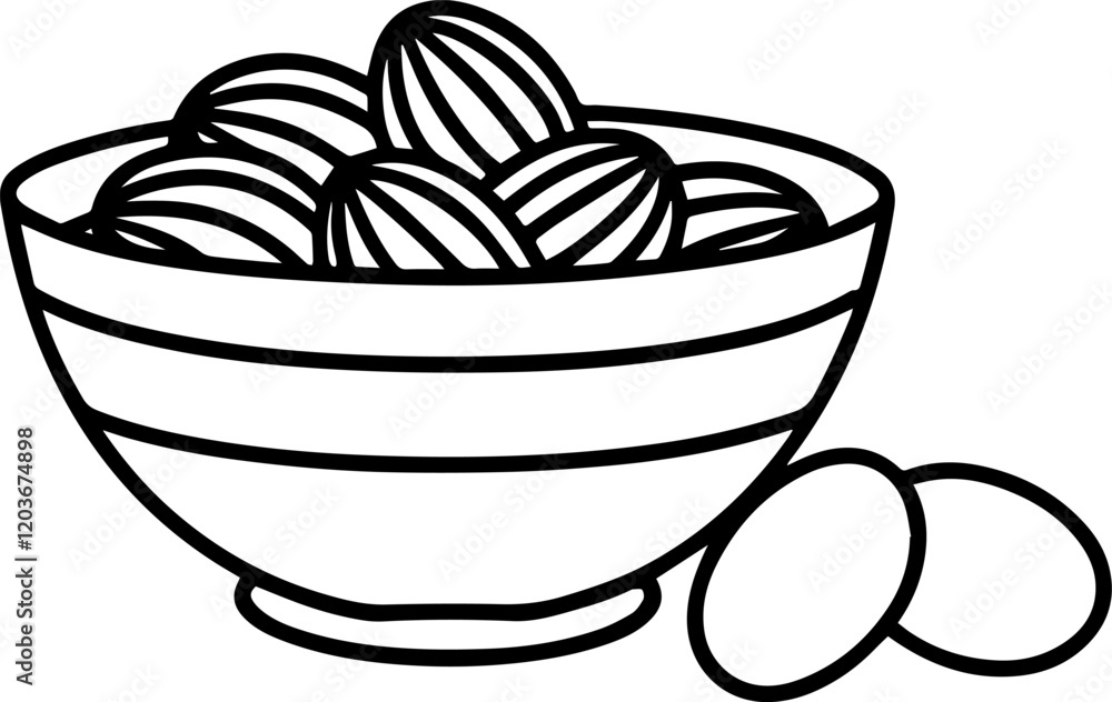 dates and bowl outline vector illustration line art dates and bowl outline vector illustration line art