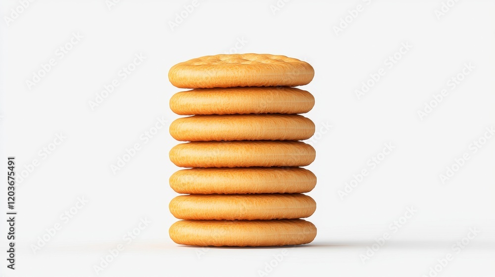 A stack of golden cookies arranged neatly against a plain background, showcasing their smooth texture and round shape. A stack of golden cookies arranged neatly against a plain background, showcasing their smooth texture and round shape.