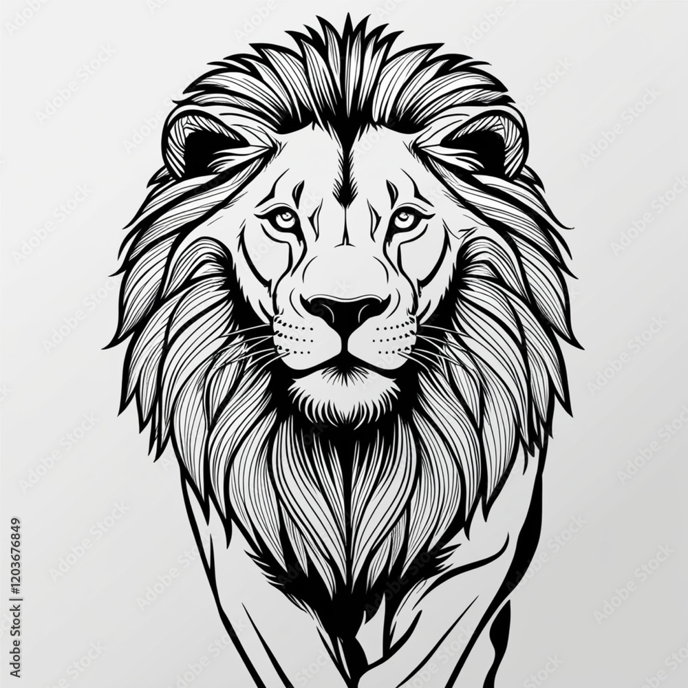 Obraz premium Black Tiger With a White Background 