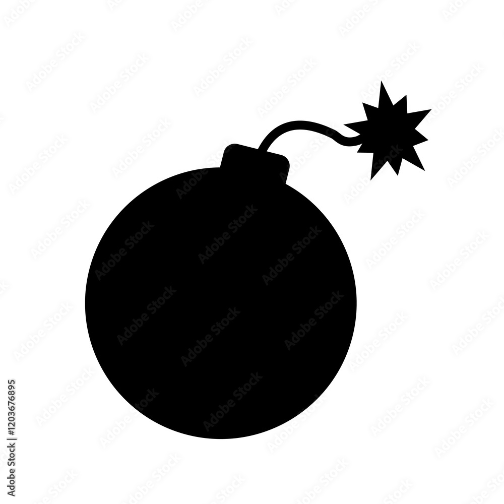 Bomb icon. bomb with burning fuse.flat style vector design Bomb icon. bomb with burning fuse.flat style vector design