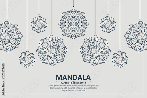 Flat mandala arabesque background