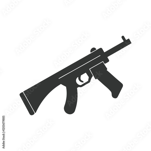 A long gun Silhouette vector art design. weapon icon logo illustration. Long barrel gun symbol. shotgun vector.