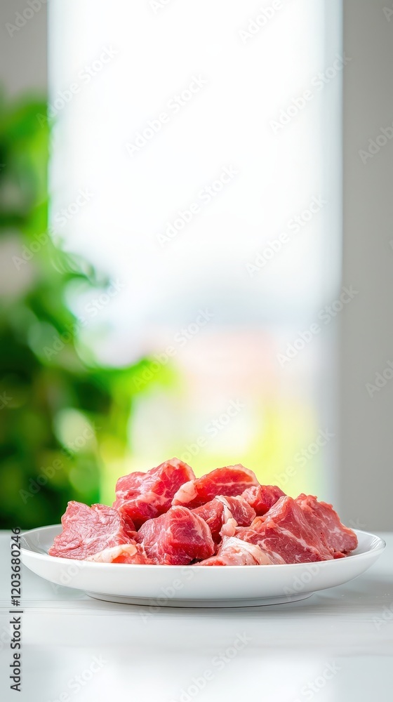 Plate of assorted grilled meats served on wooden table with rustic setting and natural lighting Plate of assorted grilled meats served on wooden table with rustic setting and natural lighting